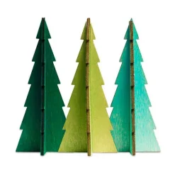 Tannenbaum Tabletop Wood Christmas Tree, Set of 3 - Green