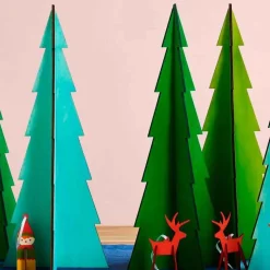 Tannenbaum Tabletop Wood Christmas Tree, Set of 3 - Green