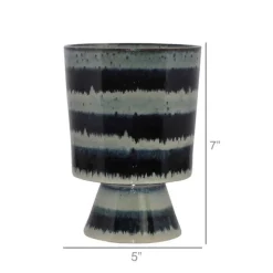 Toku Indigo Stripe Ceramic Vase
