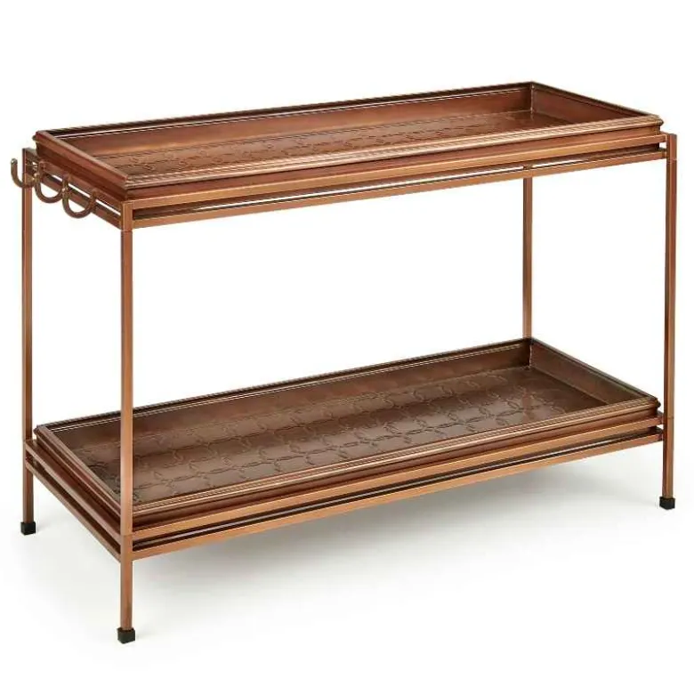 Two-Tier Metal Boot Tray/Stand