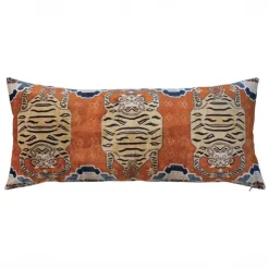Velvet Tibetan Tiger Lumbar Pillow
