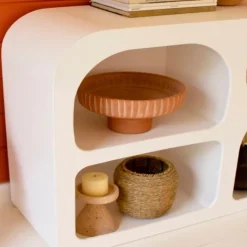 White Arched Wood Modern Console Table