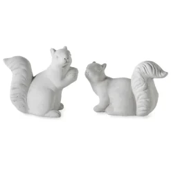 White Cement Squirrels, Set of 2