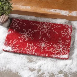 White Snowflakes Coir Mat