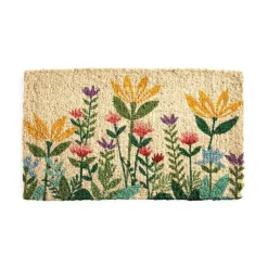 Wildflower Garden Natural Coir Doormat