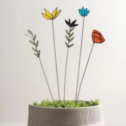 Wildflower Stained Glass Bloom Stakes