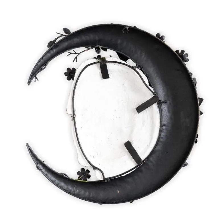Woman Face with Flower Moon Metal Wall Art