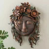 Woman Face with Flowers Wall Decor