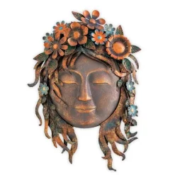 Woman Face with Flowers Wall Decor