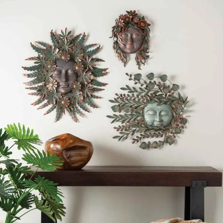 Woman Face with Flowers Wall Decor