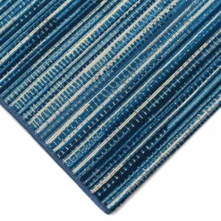 3' x 5' Indoor/Outdoor Blue Stripes Rug