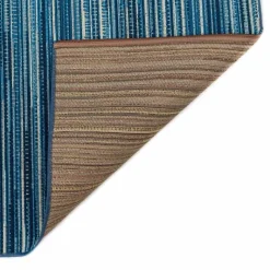 3' x 5' Indoor/Outdoor Blue Stripes Rug