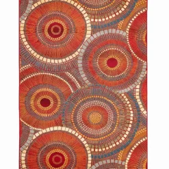 5' x 8' Indoor/Outdoor Saffron Circles Rug