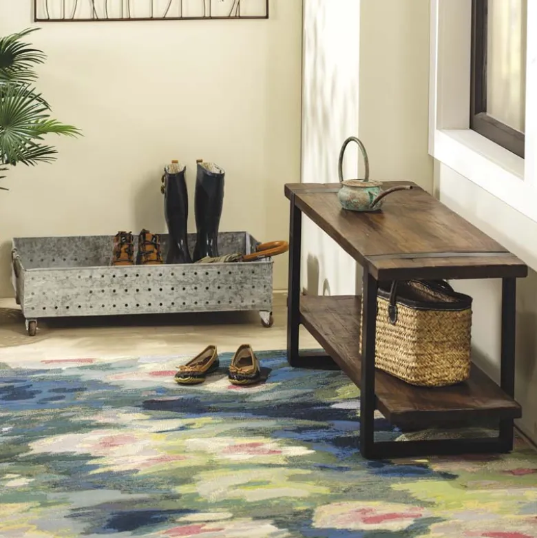 3' x 5' Watercolor Pond Indoor/Outdoor Rug (marina)